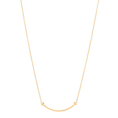 Tiffany 18K Rose Gold Small T Smile Pendant Necklace 1 of 3