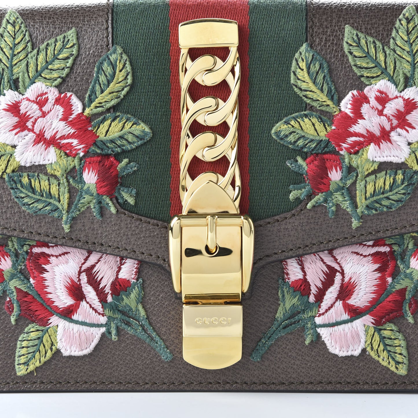 Calfskin Embroidered Sylvie Belt Bag 95 34 Brown