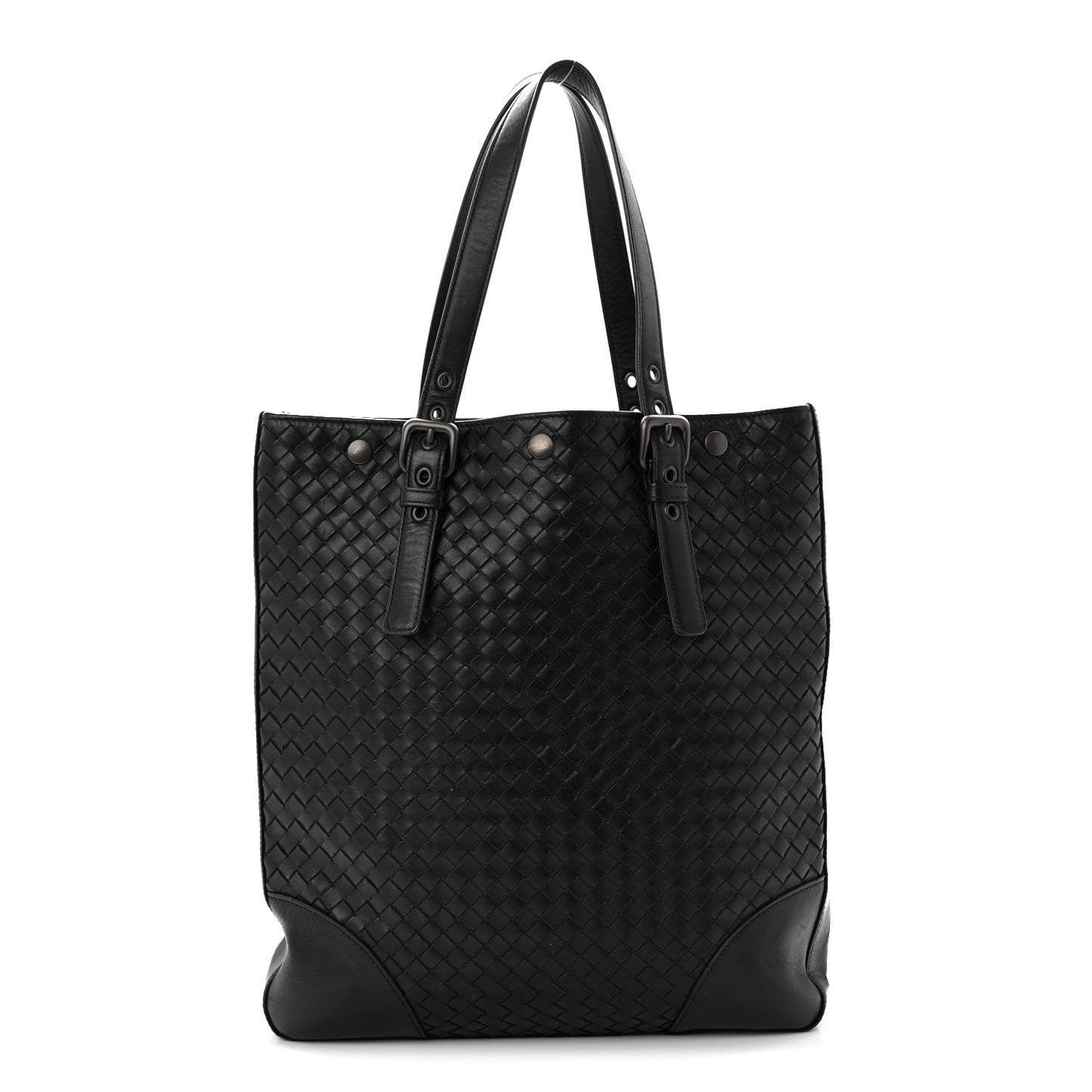 Nappa Intrecciato Light Calf Shopper Tote Black