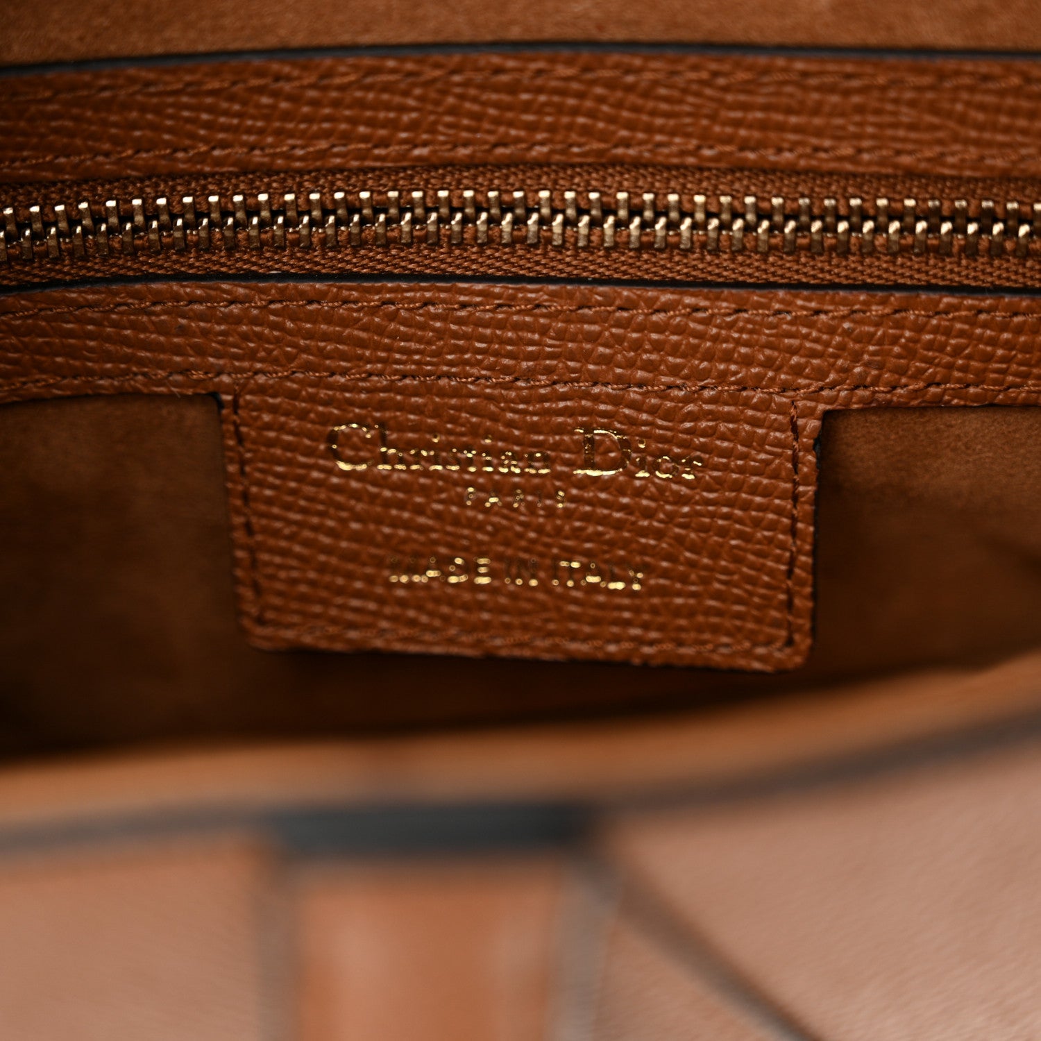 Christian Dior Grained Calfskin Saddle Bag With Strap Camello 6 of 12