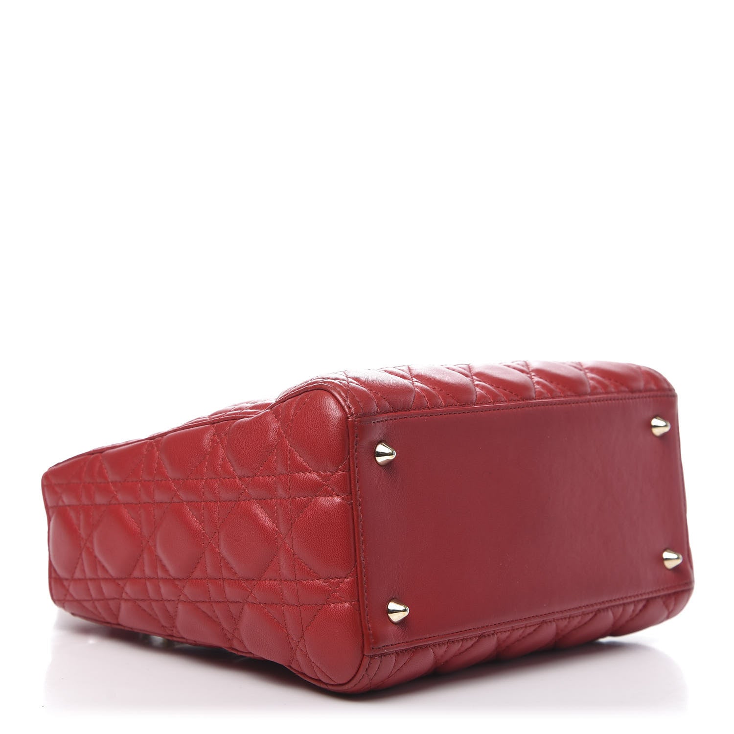 Christian Dior Lambskin Cannage Medium Lady Dior Red 4 of 12