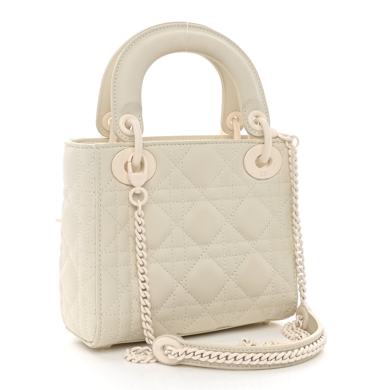 Christian Dior Ultra Matte Calfskin Cannage Mini Lady Dior White 3 of 10
