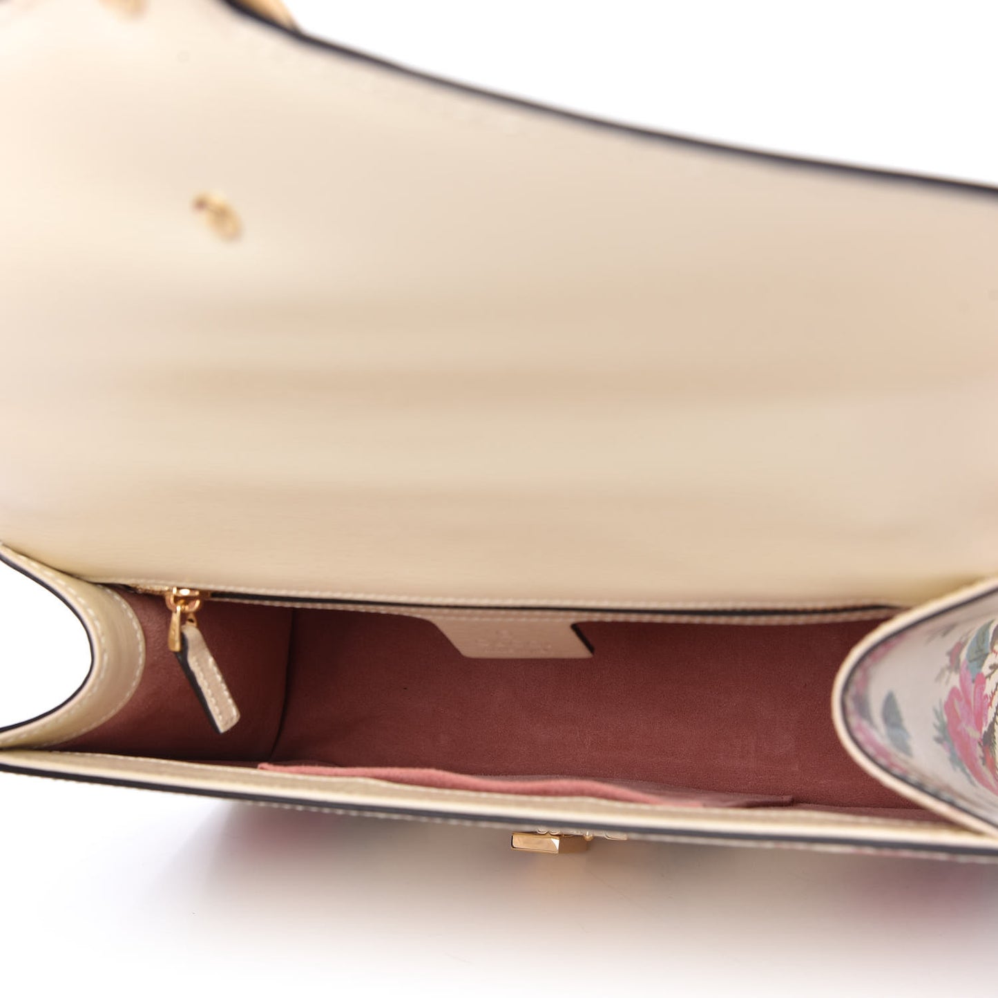 Calfskin Floral Small Sylvie Top Handle Bag Off White