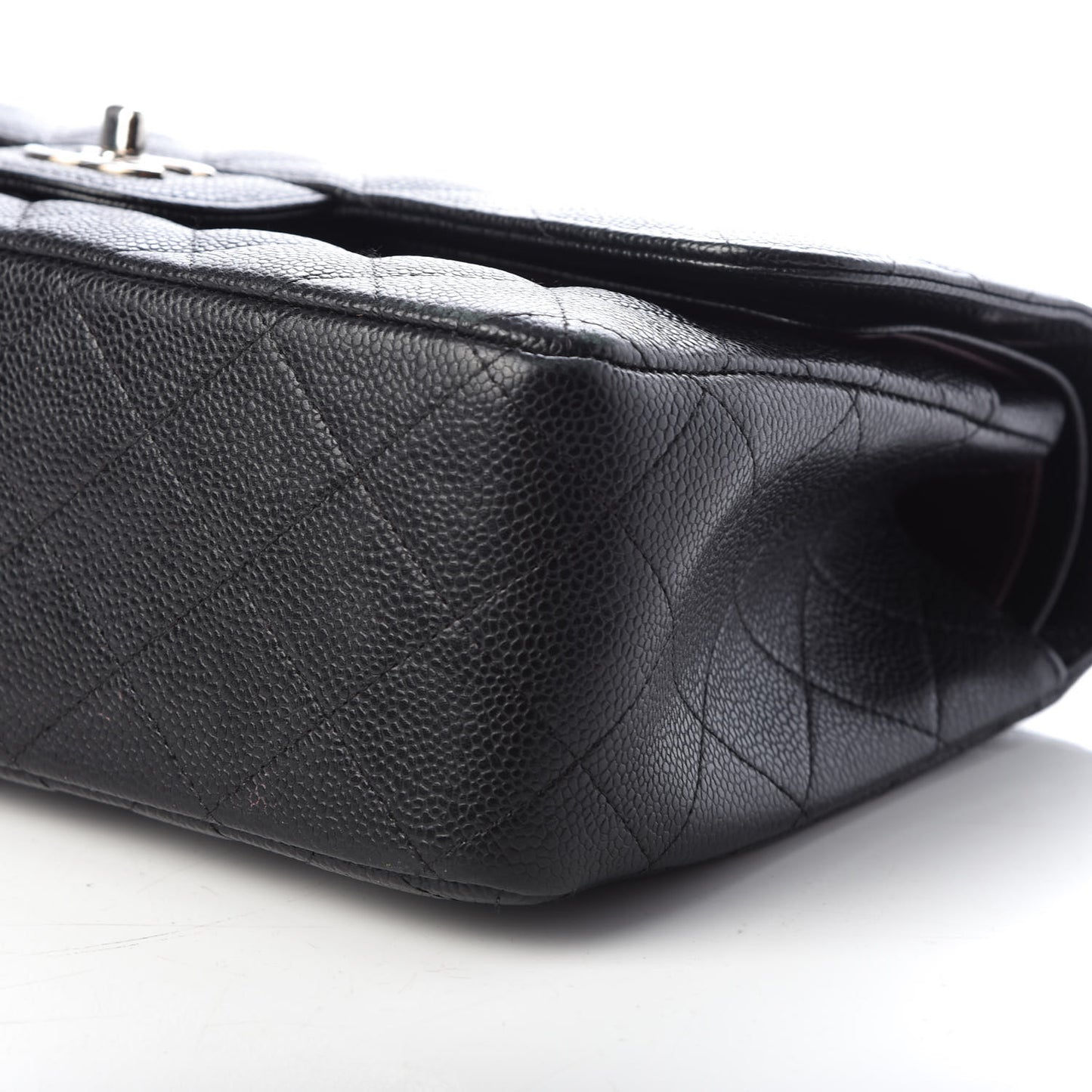 Caviar Quilted Jumbo Double Flap Black