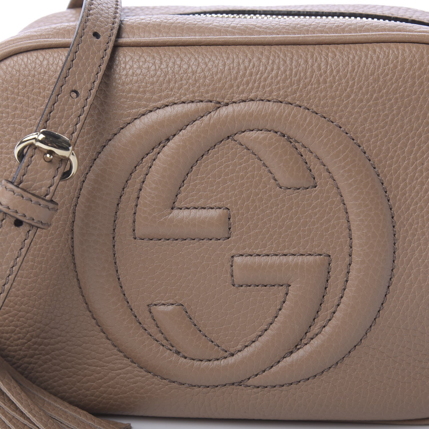 Gucci Pebbled Calfskin Small Soho Disco Bag Camelia 10 of 10