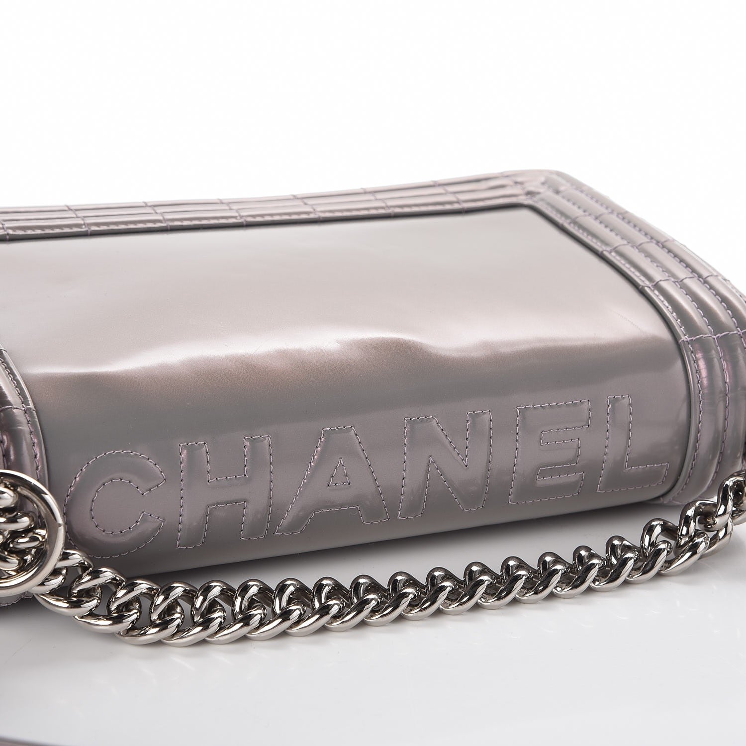 Chanel Iridescent Glazed Calfskin Medium Boy Flap Light Purple 7 of 7