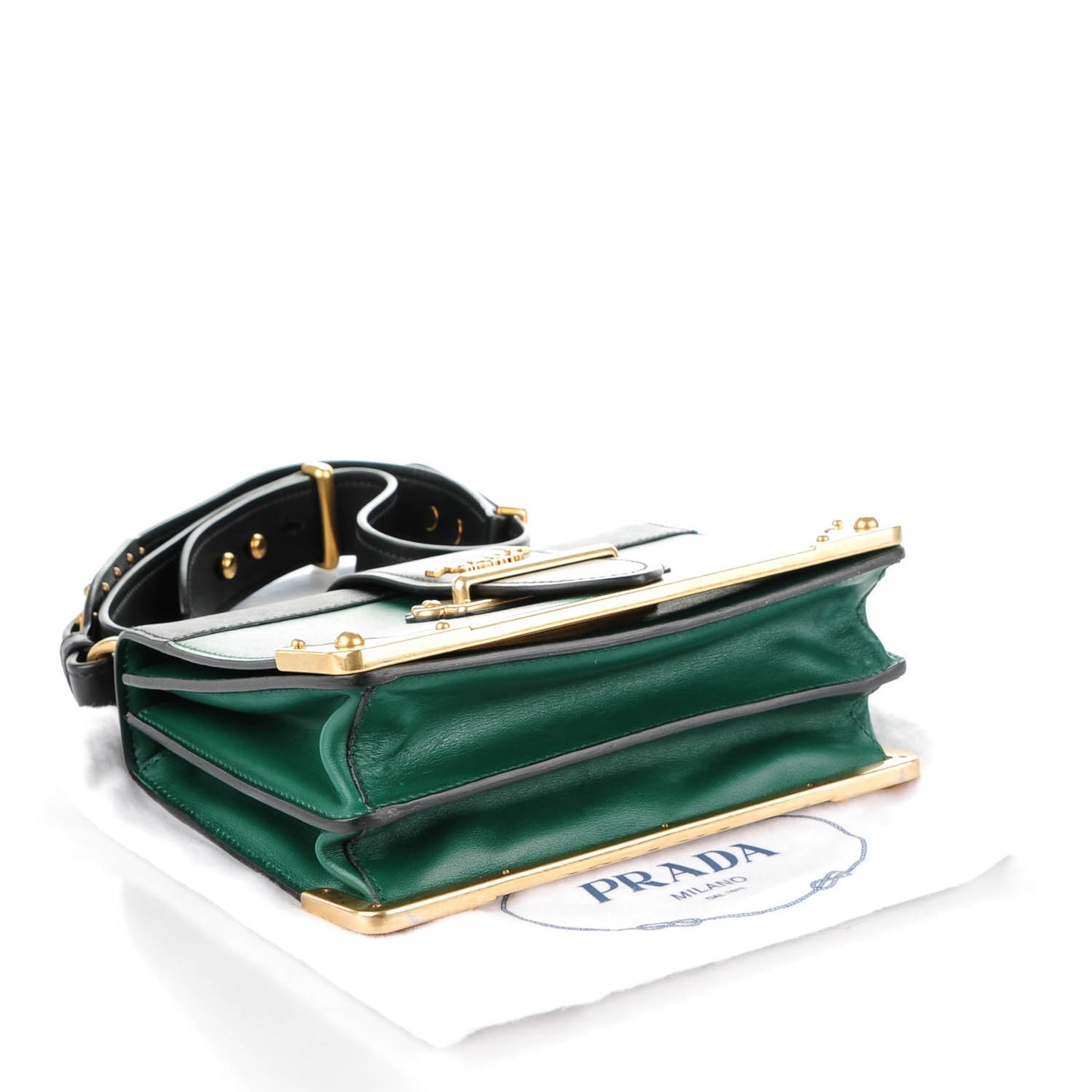 City Calf Saffiano Cahier Bag Billiard Green Black