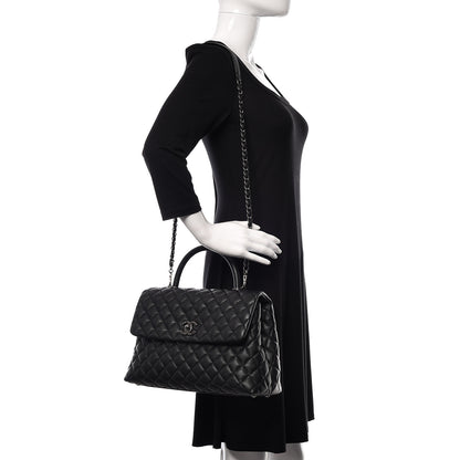 Chanel Caviar Quilted Medium Coco Handle Flap Black 2 of 12