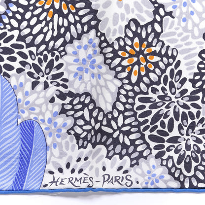 Hermes Silk L'Esprit De La Foret Scarf 90 Black Ocre Bleu Lavande 2 of 3