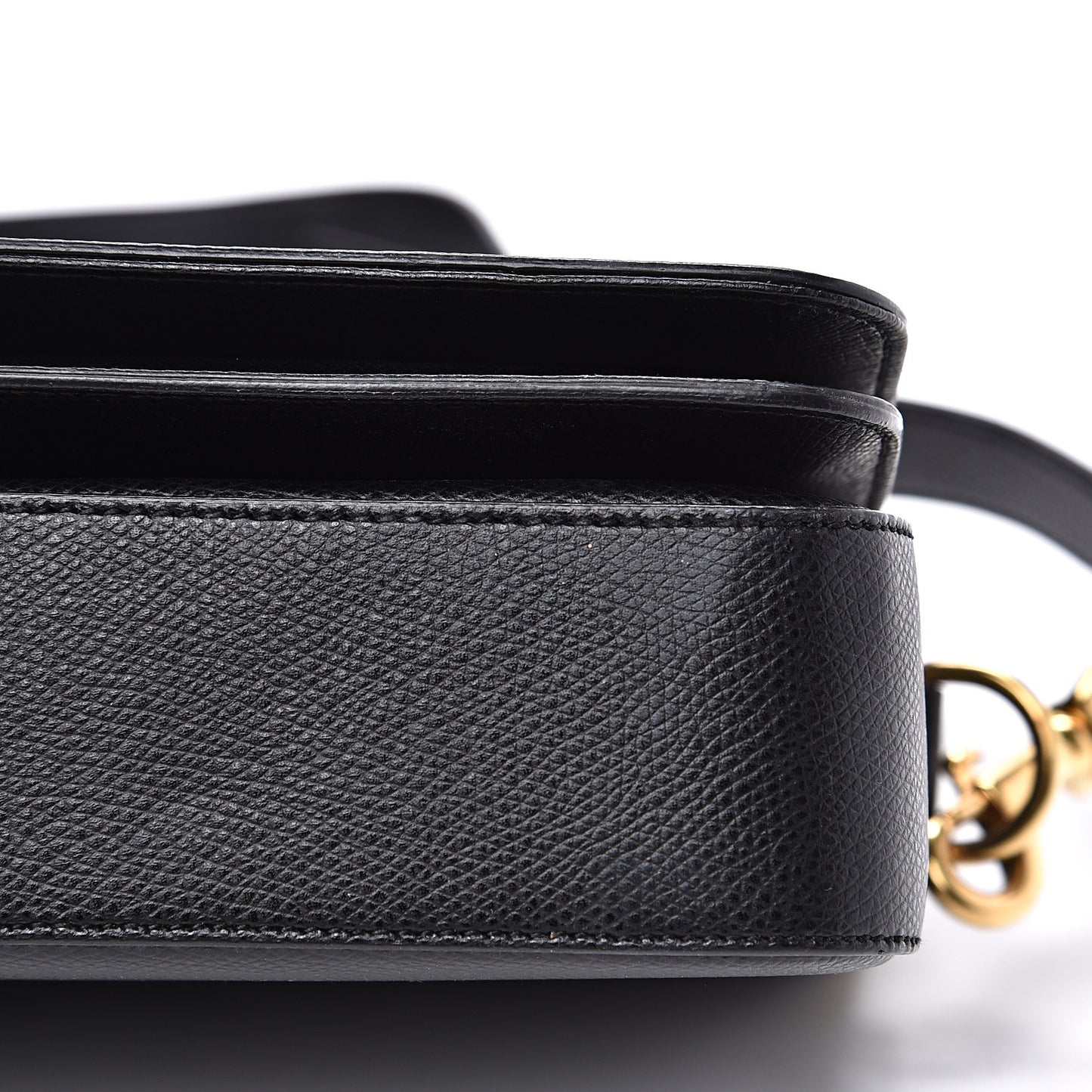 Textured Calfskin Medium Classic Monogram Universite Bag Black