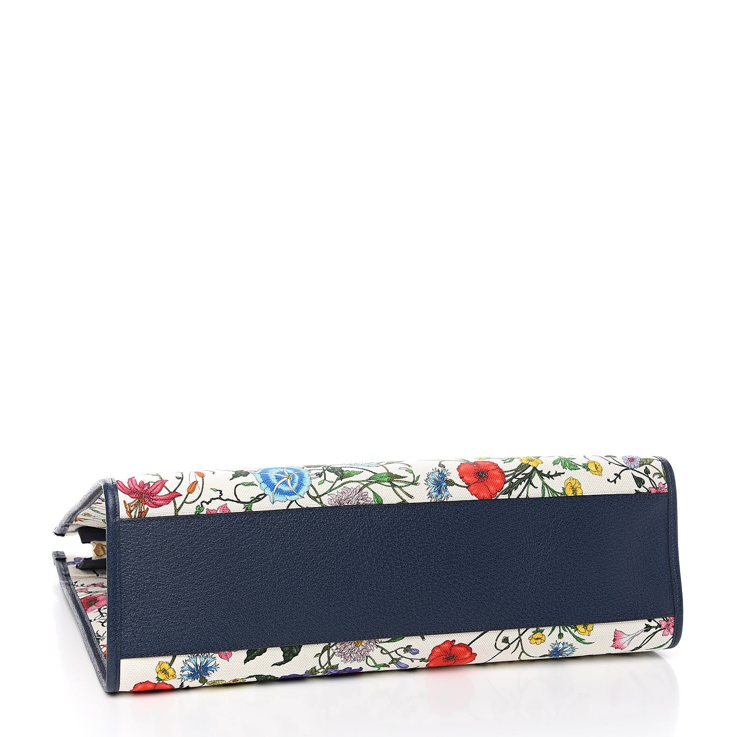 Gucci Canvas Large Flora Tote Navy Multicolor 4 of 10