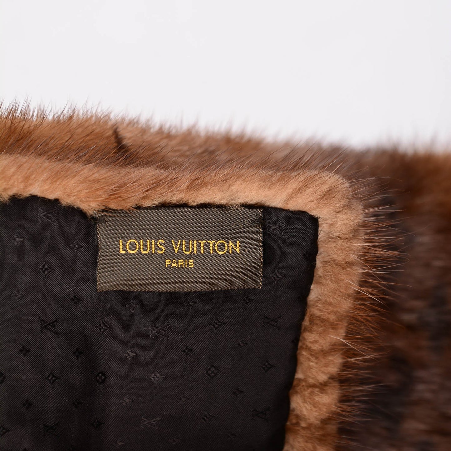 Monogram Mink Fur Scarf Stole Wrap
