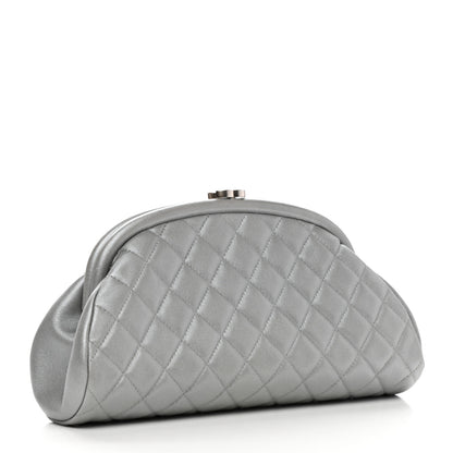 Chanel Metallic Lambskin Quilted Timeless Clutch Silver 3 of 8