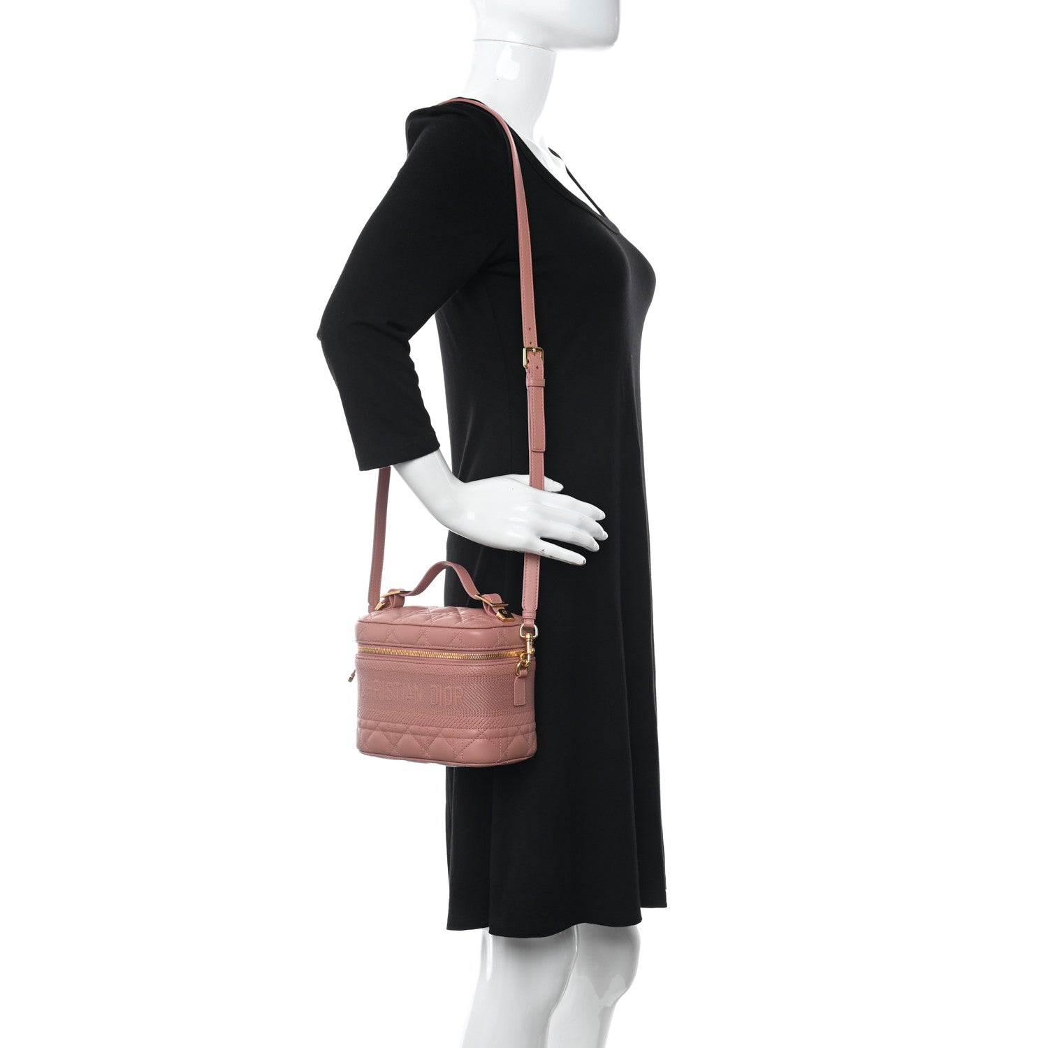 Christian Dior Lambskin Cannage Small Diortravel Vanity Case Pink 2 of 10