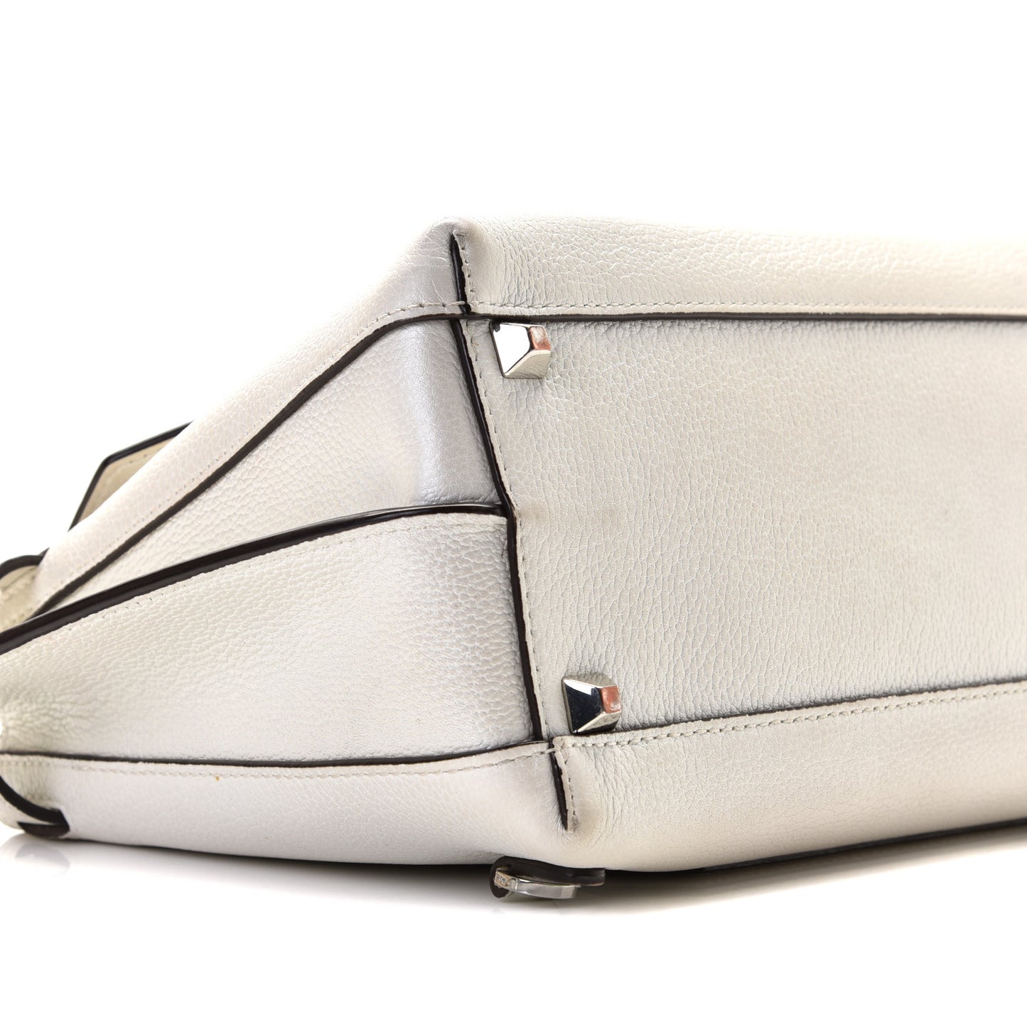 Grained Calfskin Medium Milla Convertible Backpack White Flake