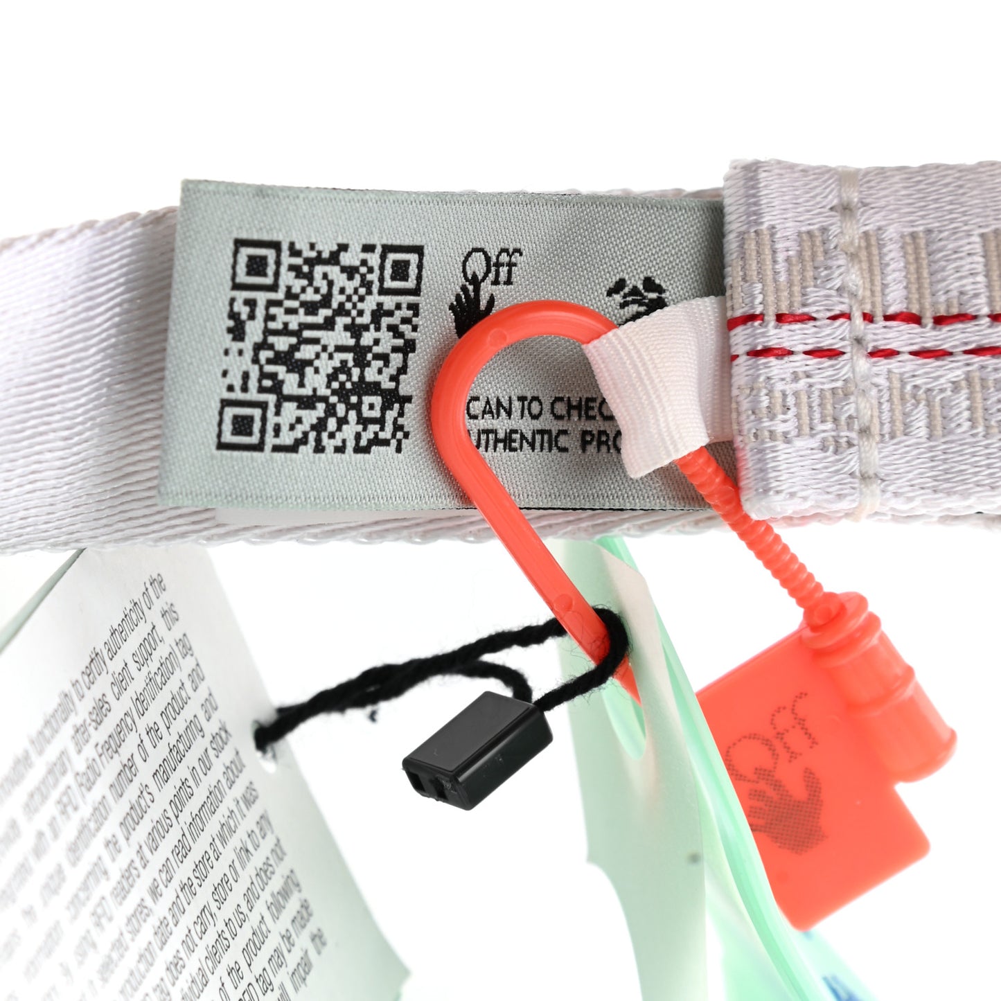 Nylon Striped Industrial Web Logo Belt White