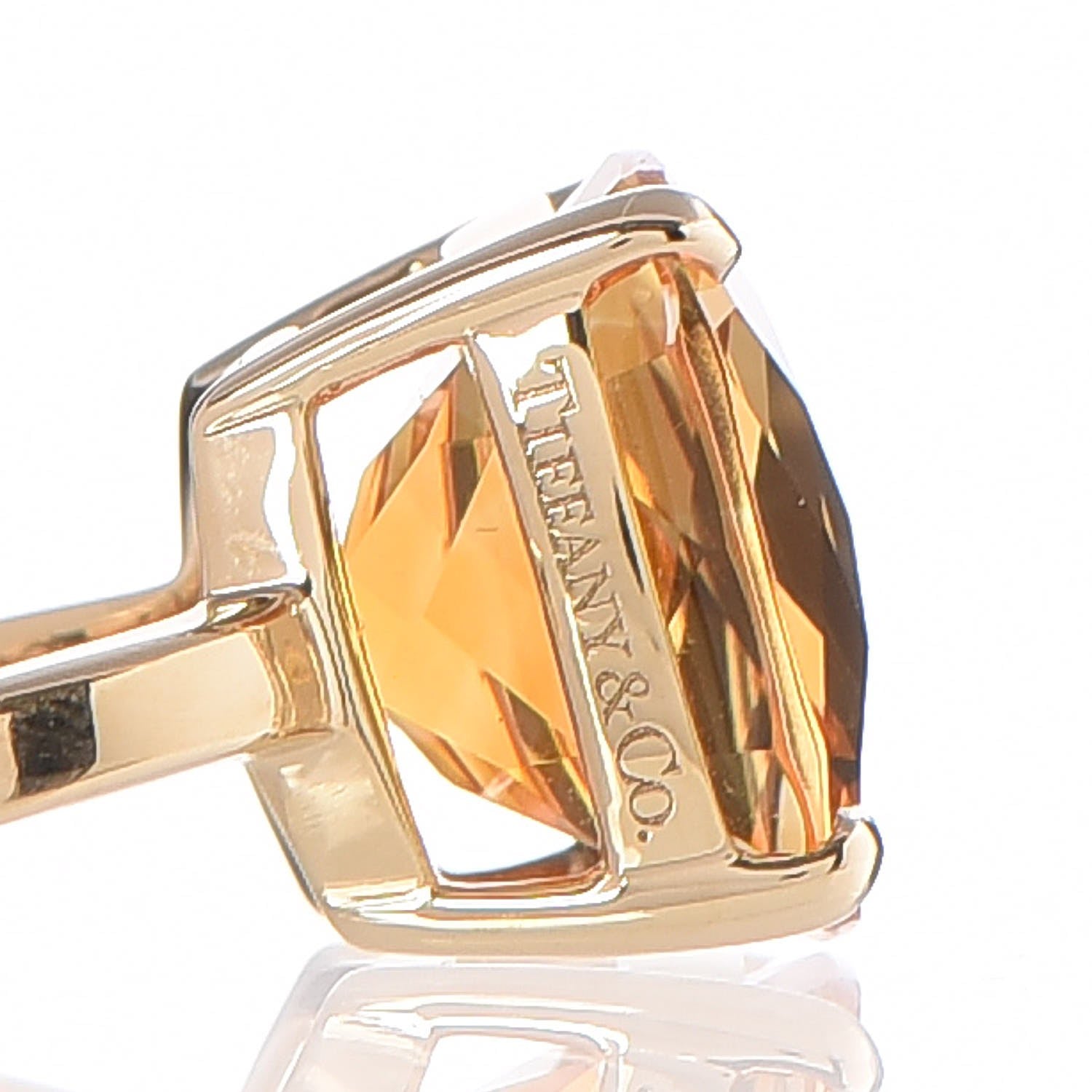 Tiffany 18K Yellow Gold Citrine Sparklers Cocktail Ring 53 6.25 5 of 7