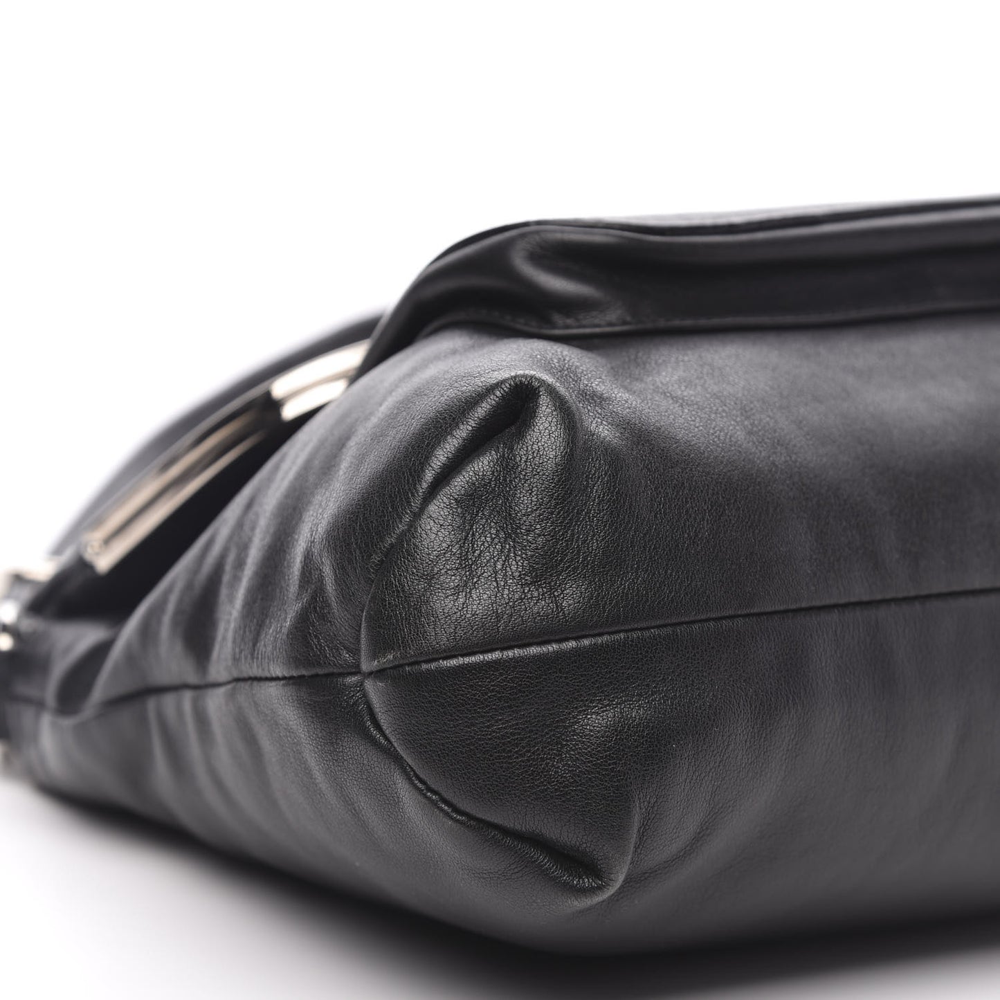 Calfskin Miss Sleek Shoulder Bag Black