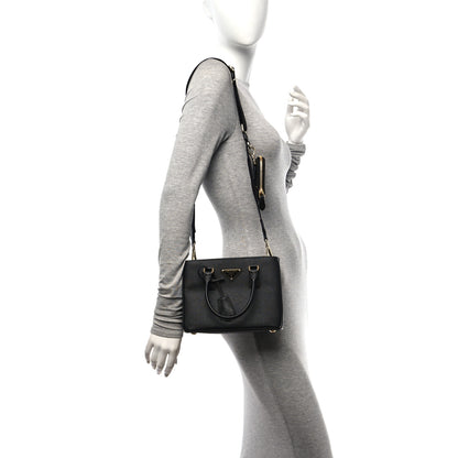 Prada Saffiano Lux Micro Galleria Shoulder Bag Black 3 of 10