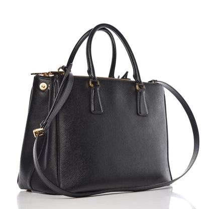 Prada Saffiano Medium Galleria Double Zip Tote Black 3 of 12