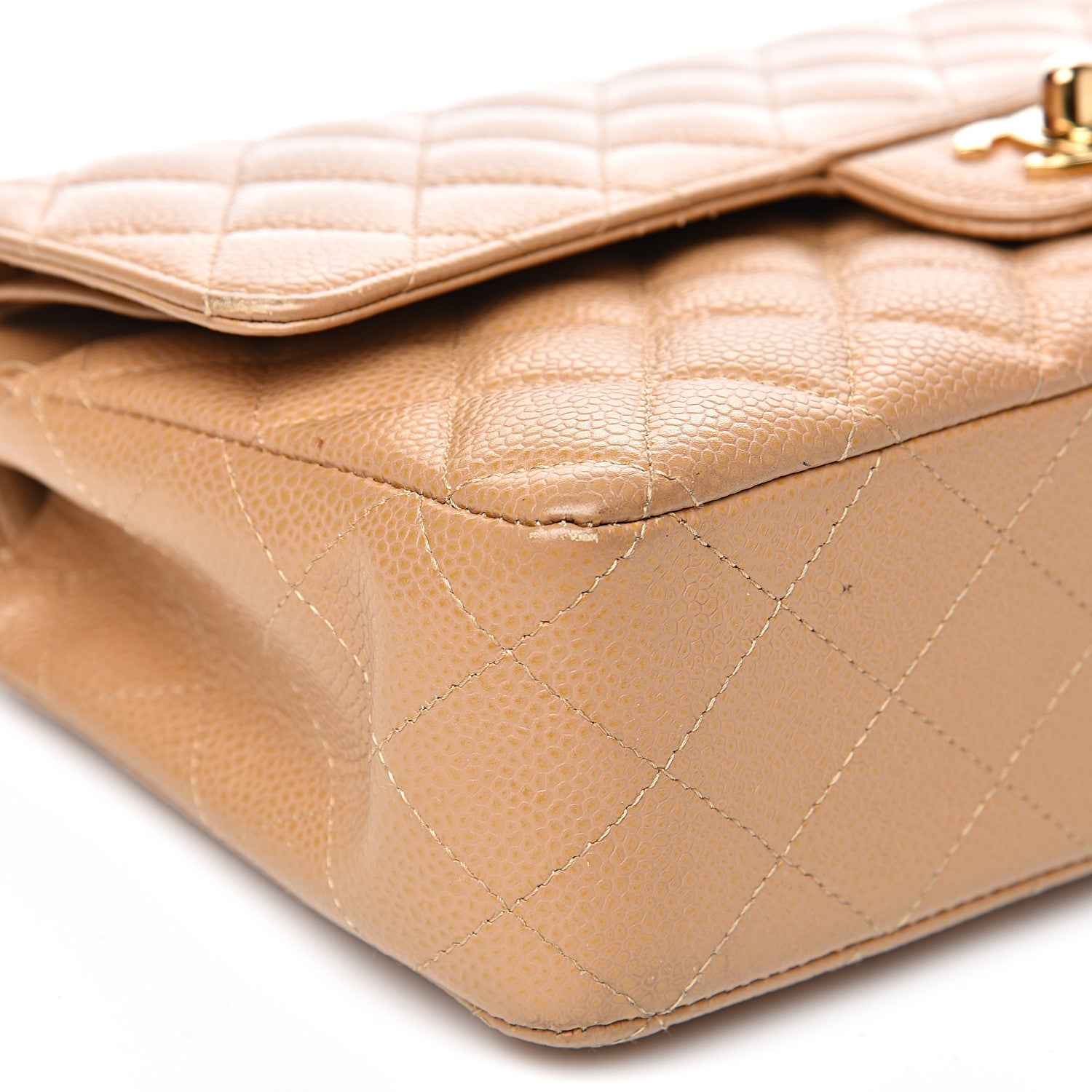 Chanel Caviar Quilted Medium Double Flap Beige 8 of 25