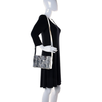 Bottega Veneta Metallic Lambskin Maxi Intrecciato Cassette Crossbody Bag Silver 2 of 9