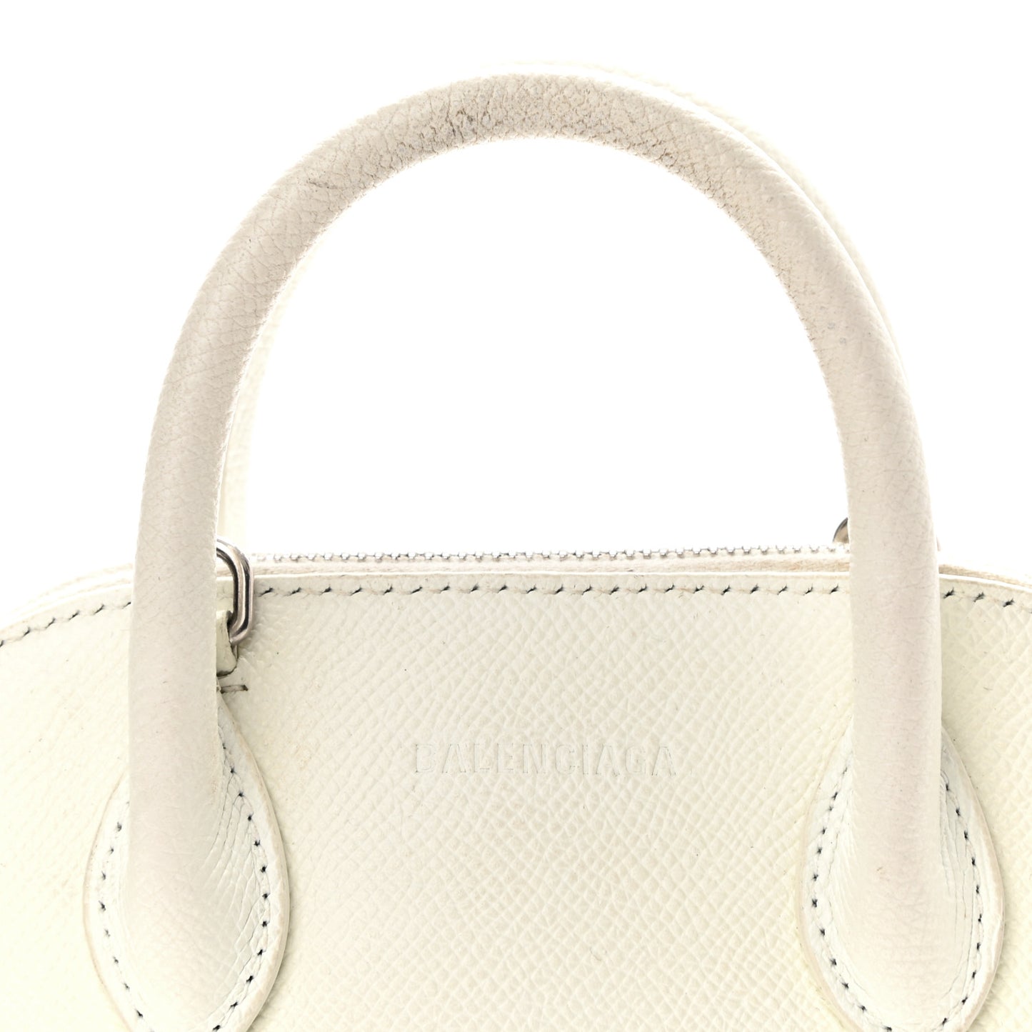Grained Calfskin XXS Ville Top Handle Bag White Black