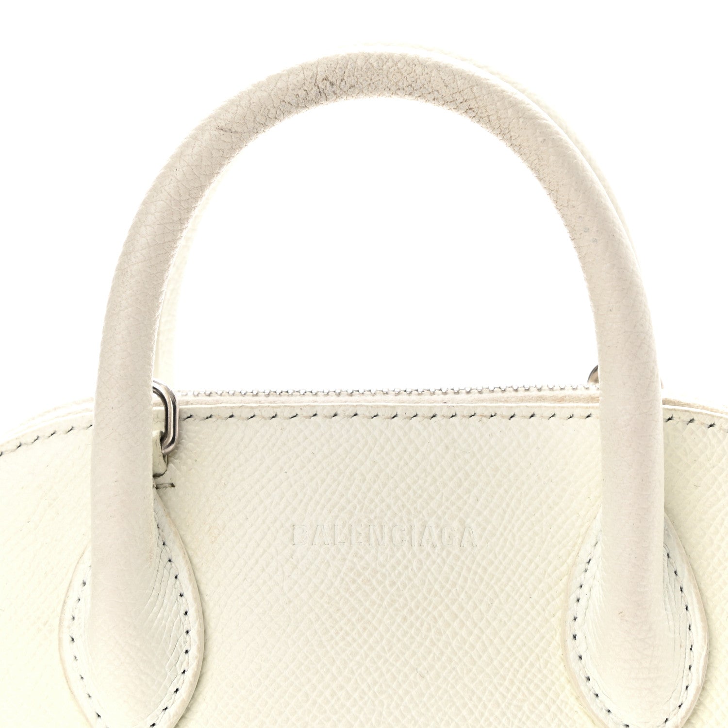 Balenciaga Grained Calfskin XXS Ville Top Handle Bag White Black 13 of 16