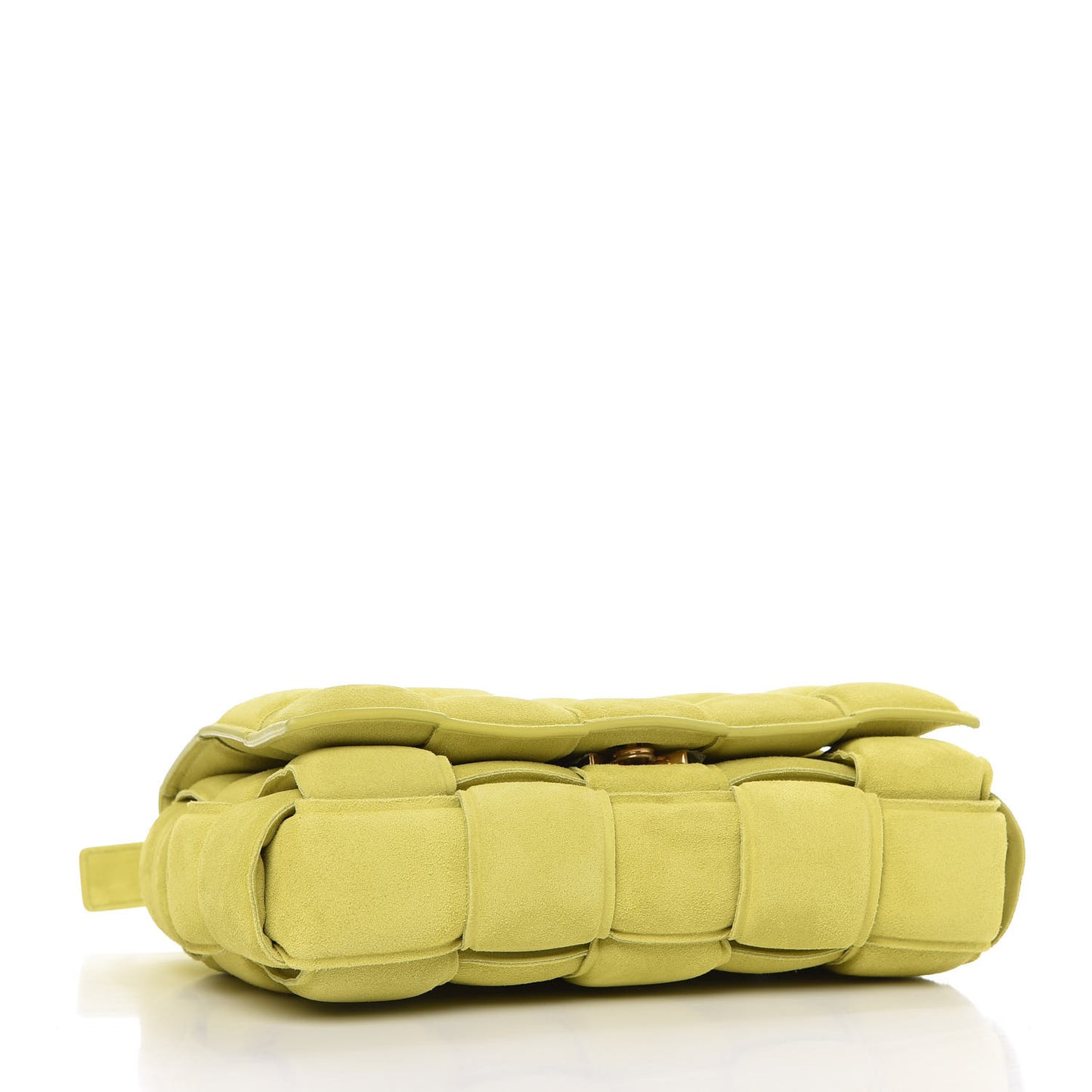 Suede Calfskin Maxi Intrecciato Padded Cassette Crossbody Bag Kiwi