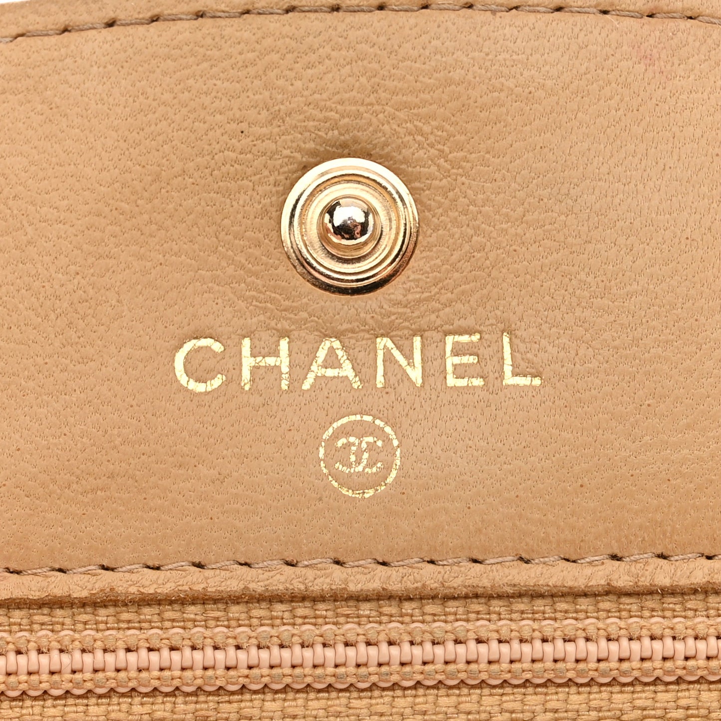 Caviar Timeless CC Wallet on Chain WOC Beige
