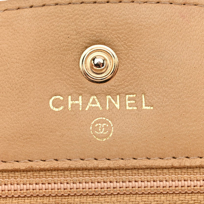 Chanel Caviar Timeless CC Wallet on Chain WOC Beige 6 of 14