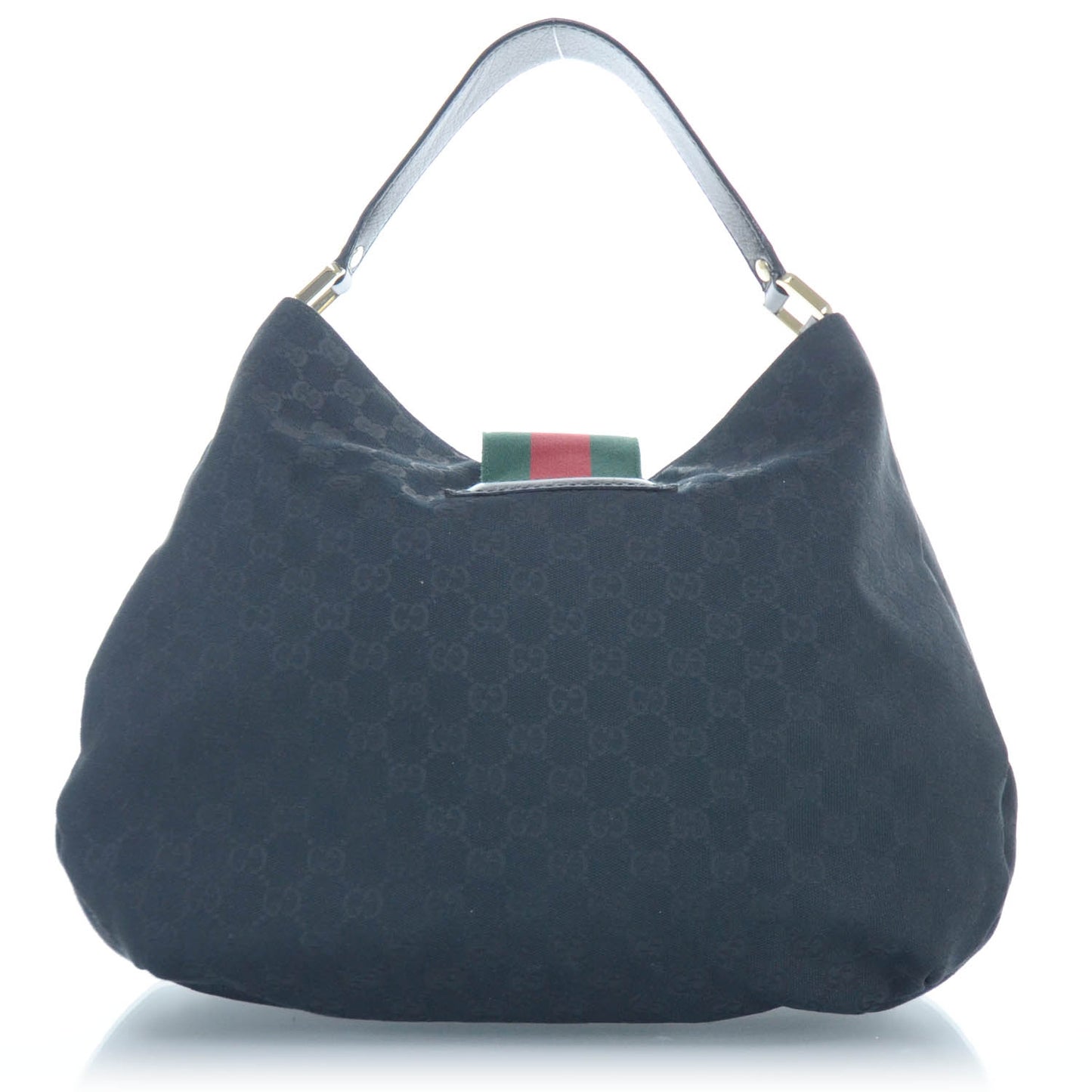 Monogram Ladies Web Large Hobo Black