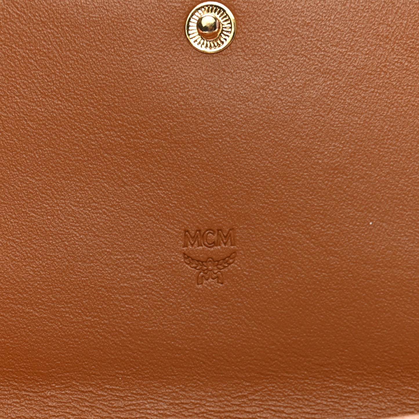 Visetos Large Trifold Flap Wallet Cognac