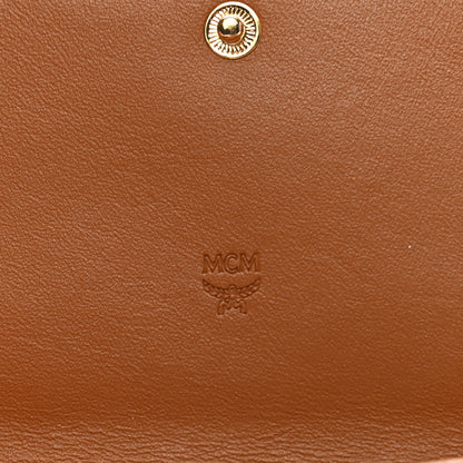MCM Visetos Large Trifold Flap Wallet Cognac 6 of 6