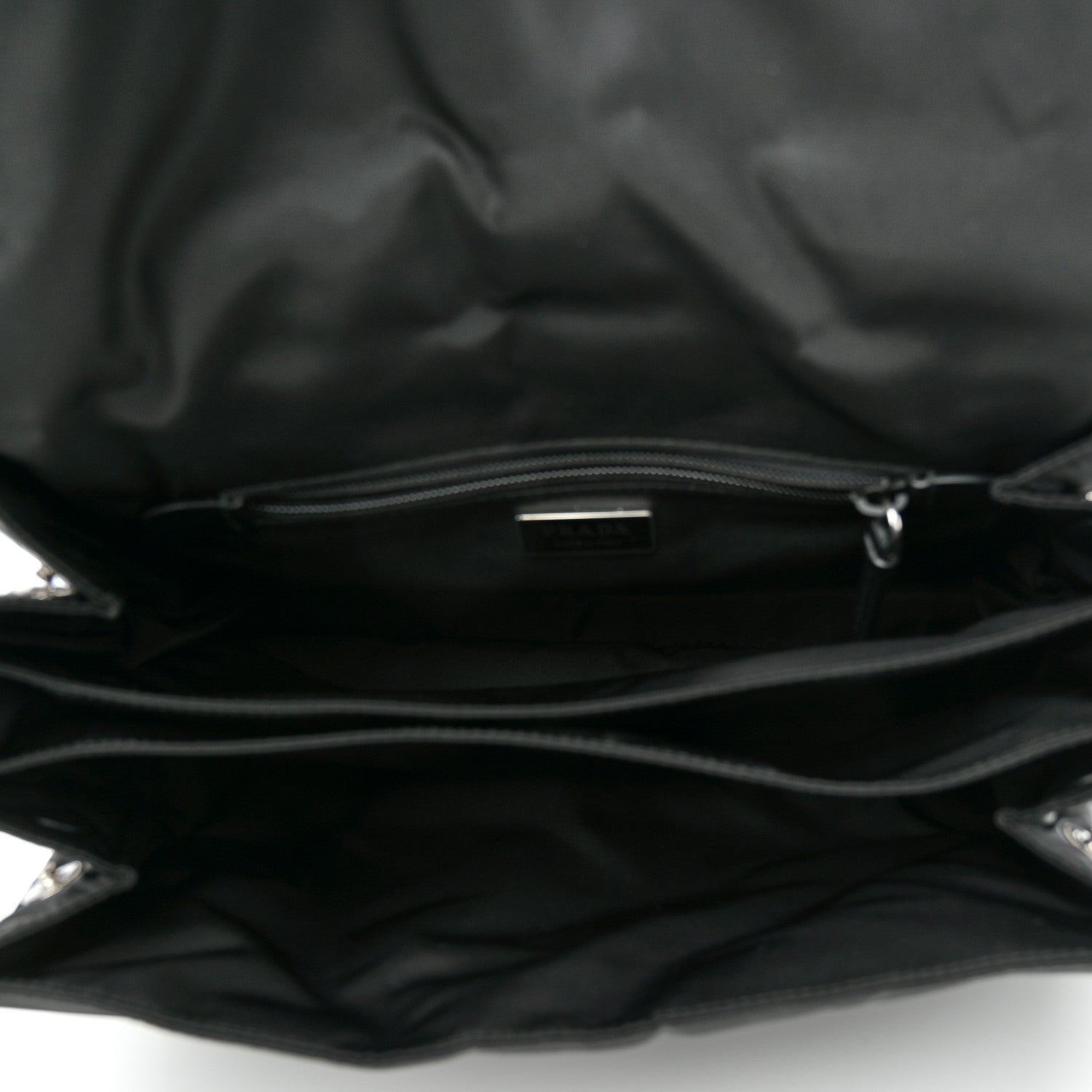Prada Re-Nylon Vitello Padded Large Flap Shoulder Bag Black 5 of 9