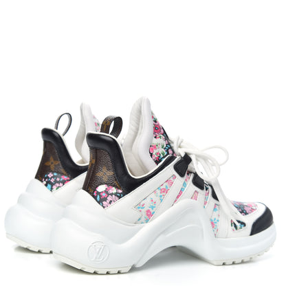 Louis Vuitton Flower Printed Calfskin Monogram LV Archlight Sneakers 36 Black Rose 4 of 8
