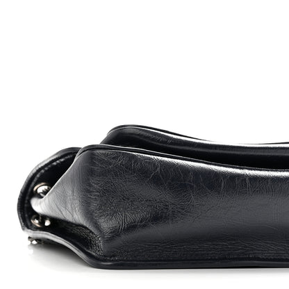 Saint Laurent Crinkled Calfskin Matelasse Monogram Medium Niki Chain Satchel Deep Marine 8 of 9
