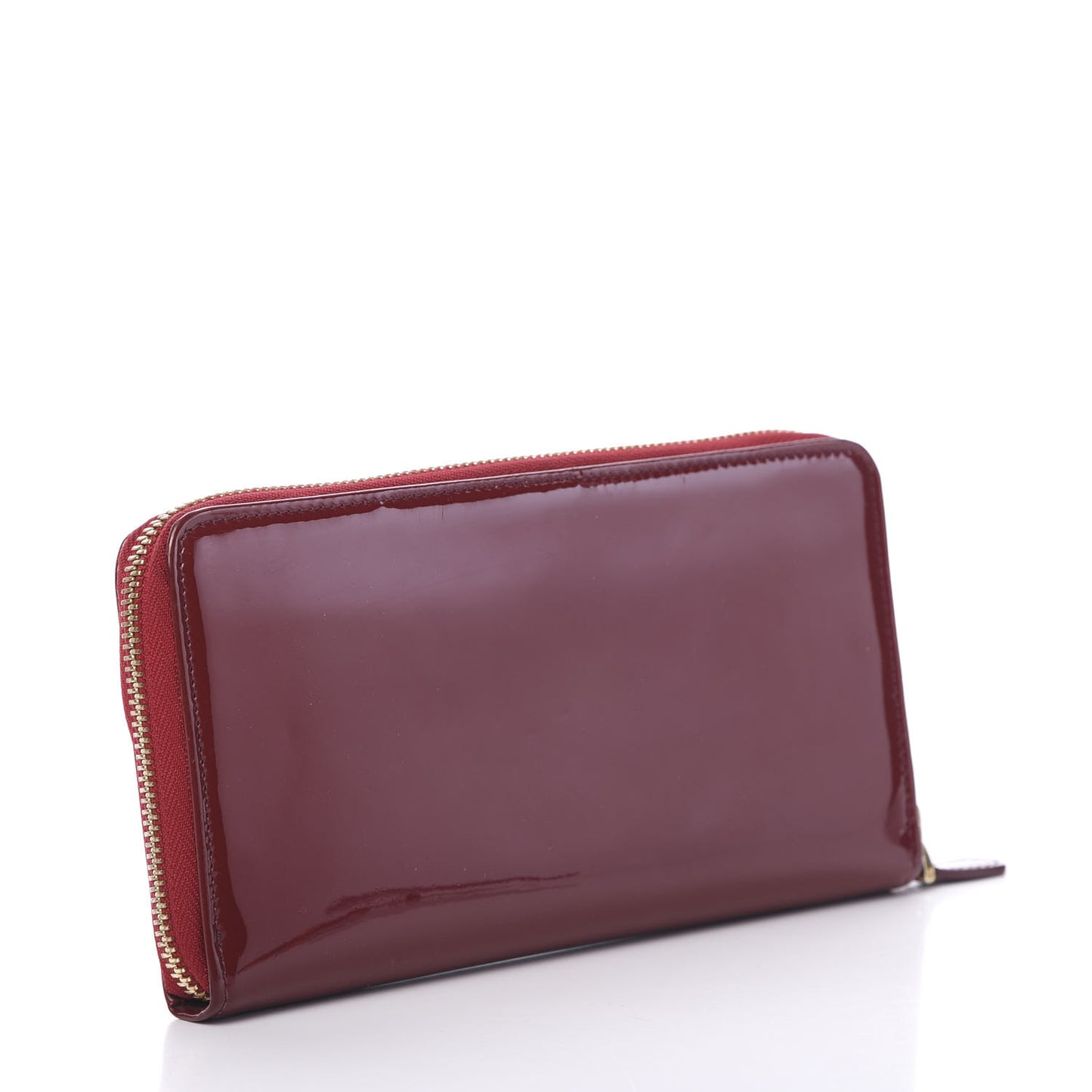 Patent Zip Around Wallet Red