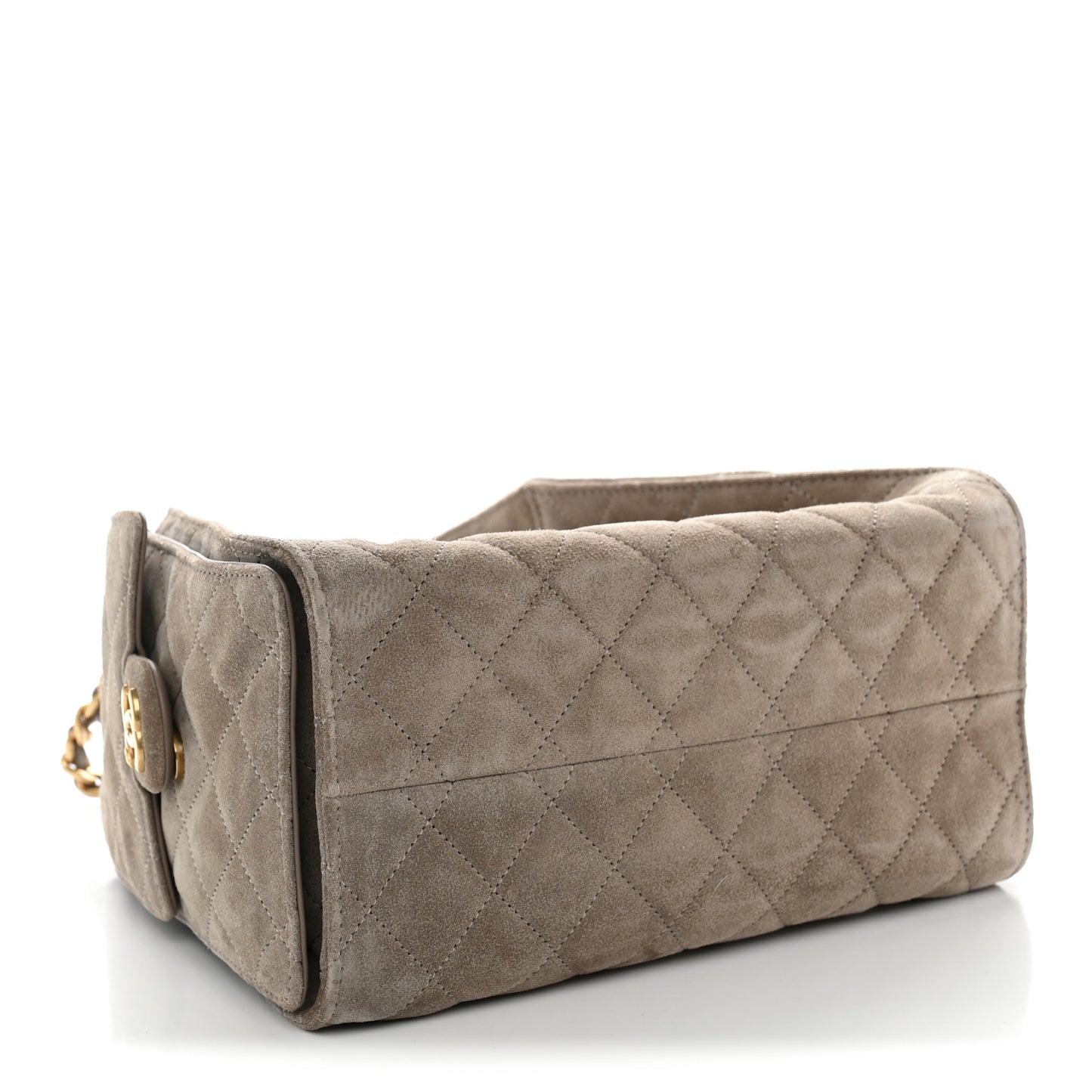 Suede Quilted Small Chanel 25 Handbag Dark Grey
