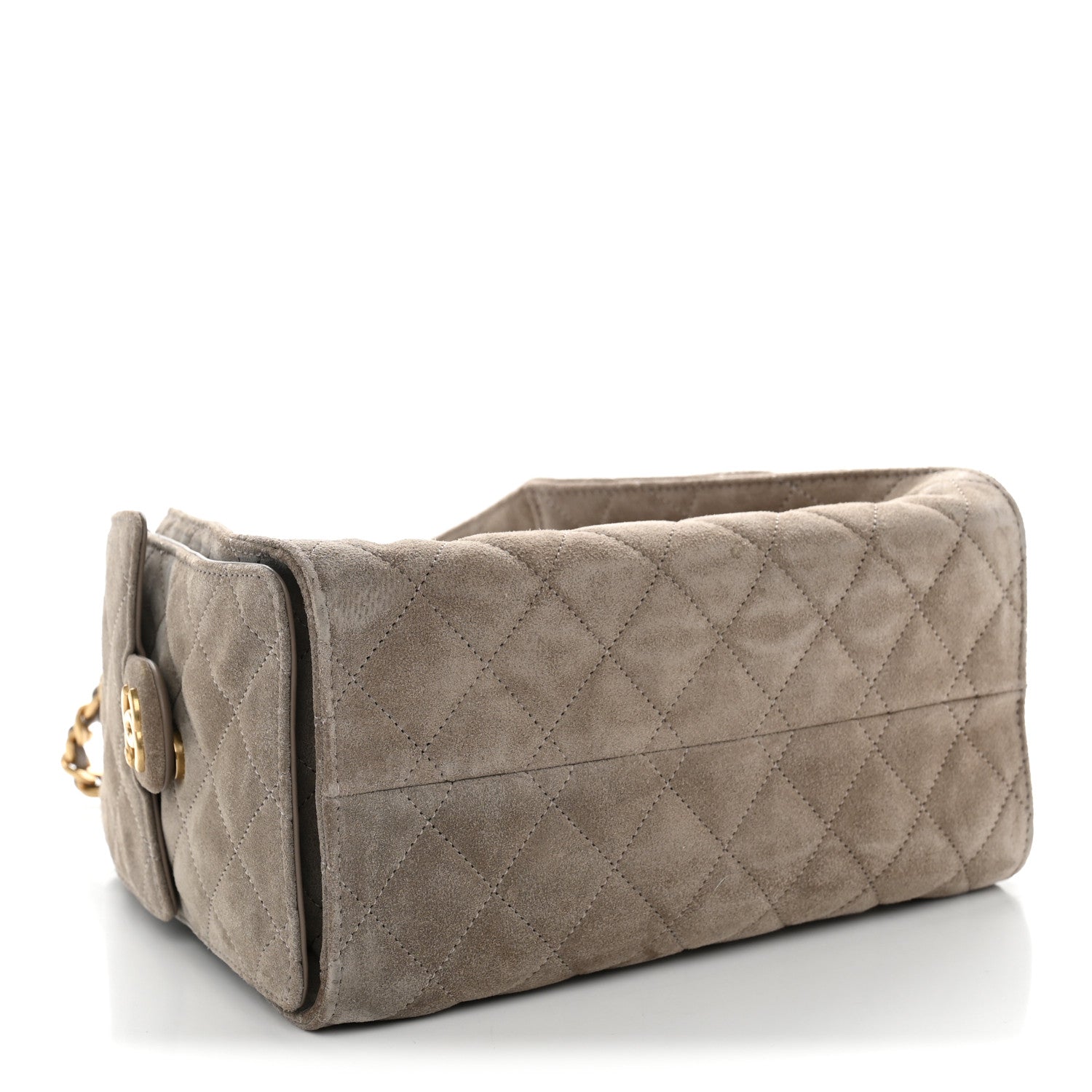 Chanel Suede Quilted Small Chanel 25 Handbag Dark Grey 4 of 11