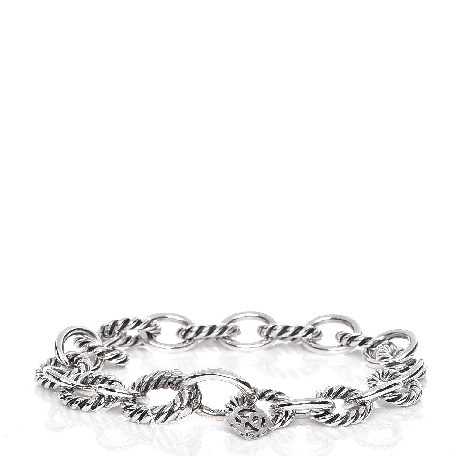 David Yurman Sterling Silver 10mm Medium Oval Link Bracelet 3 of 7