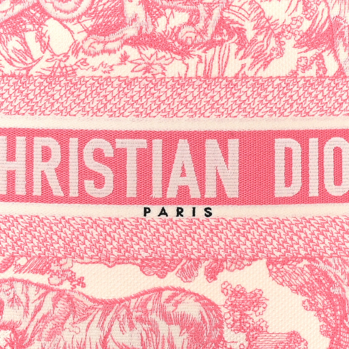 Canvas Embroidered Medium Dioriviera Toile De Jouy Book Tote Peony Pink