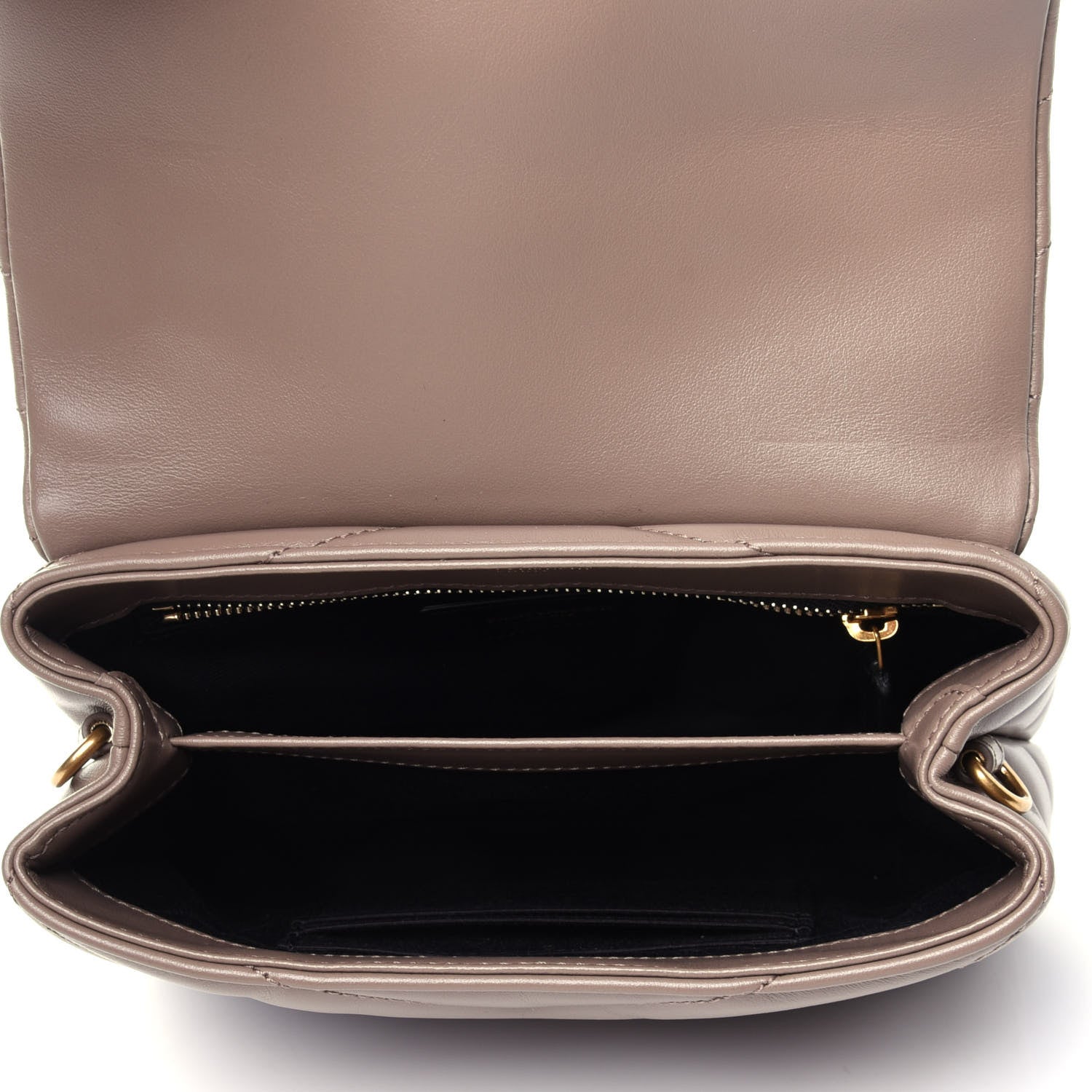Saint Laurent Calfskin Y Quilted Monogram Toy Loulou Crossbody Bag Taupe 3 of 4