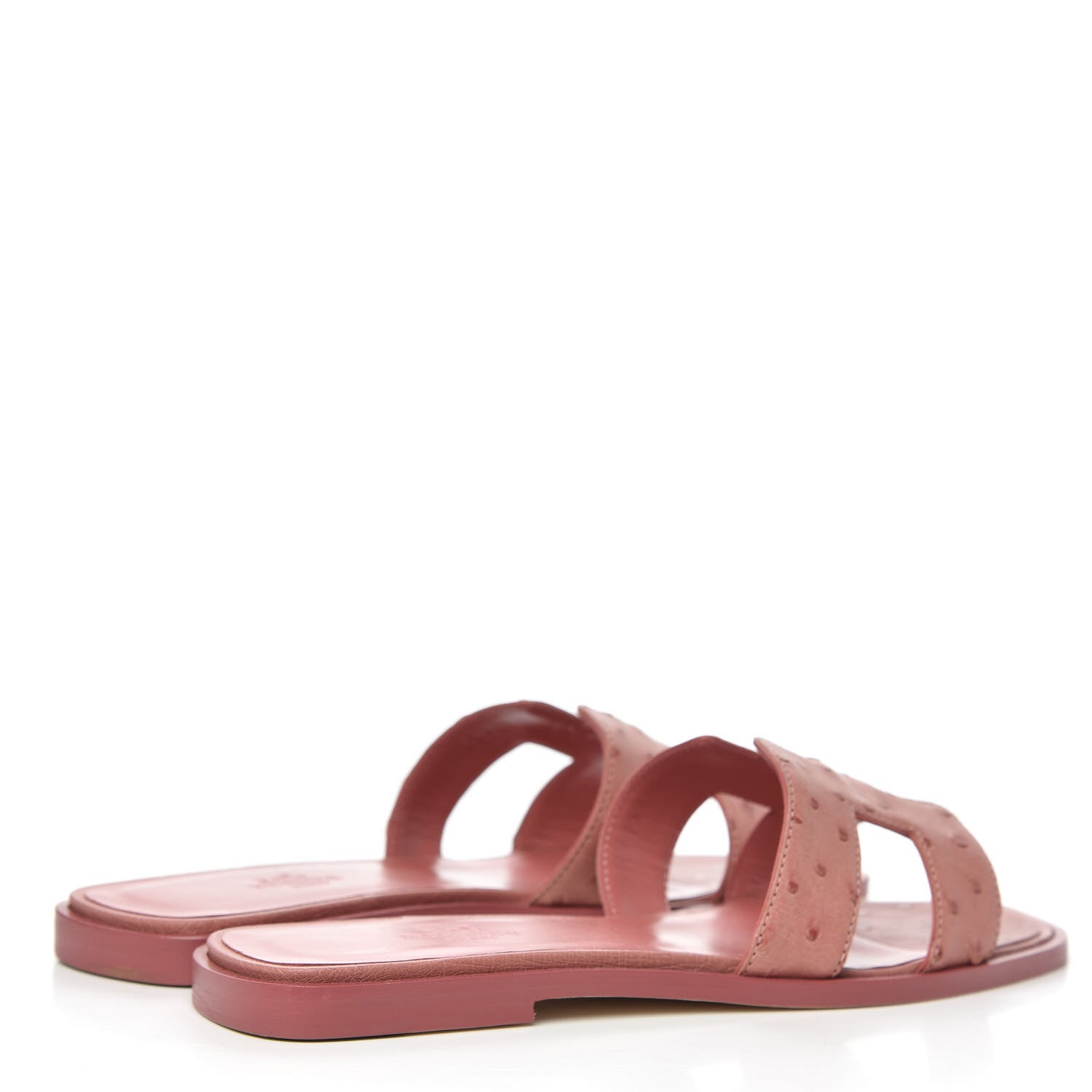 Hermes Ostrich Oran Sandals 36.5 Terre Cuite 4 of 9