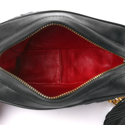 Chanel Satin Quilted Tassel Camera Case Black 5 of 12
