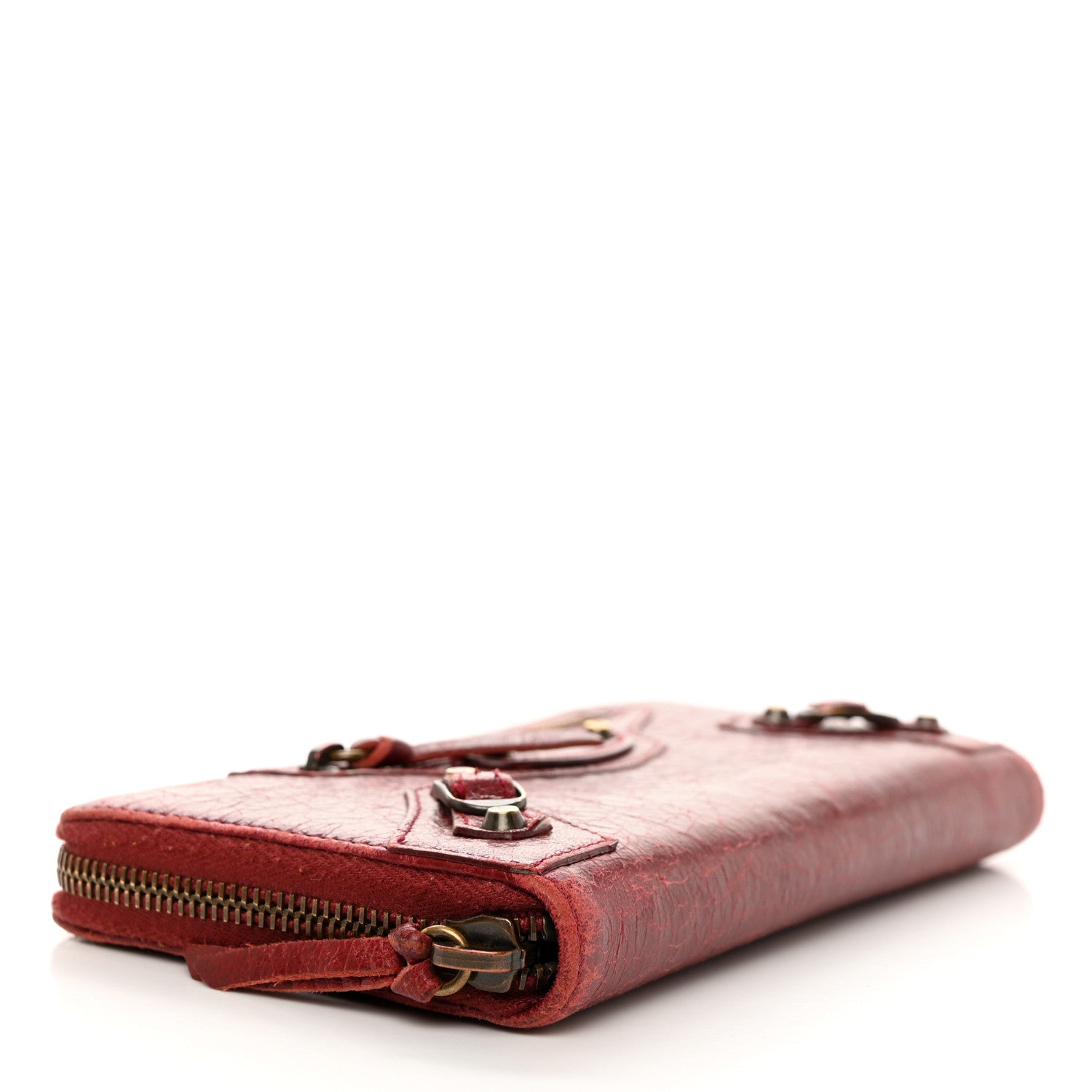 Balenciaga Agneau Classic Hardware Continental Zip Around Wallet Rouge Cerise 4 of 8
