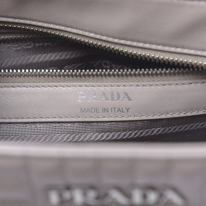 Prada Soft Calfskin Impunture Diagramme Double Zip Tote Pomice 6 of 9