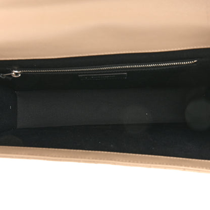 Saint Laurent Grain De Poudre Mixed Matelasse Large Triquilt Monogram Satchel Dark Beige 5 of 15