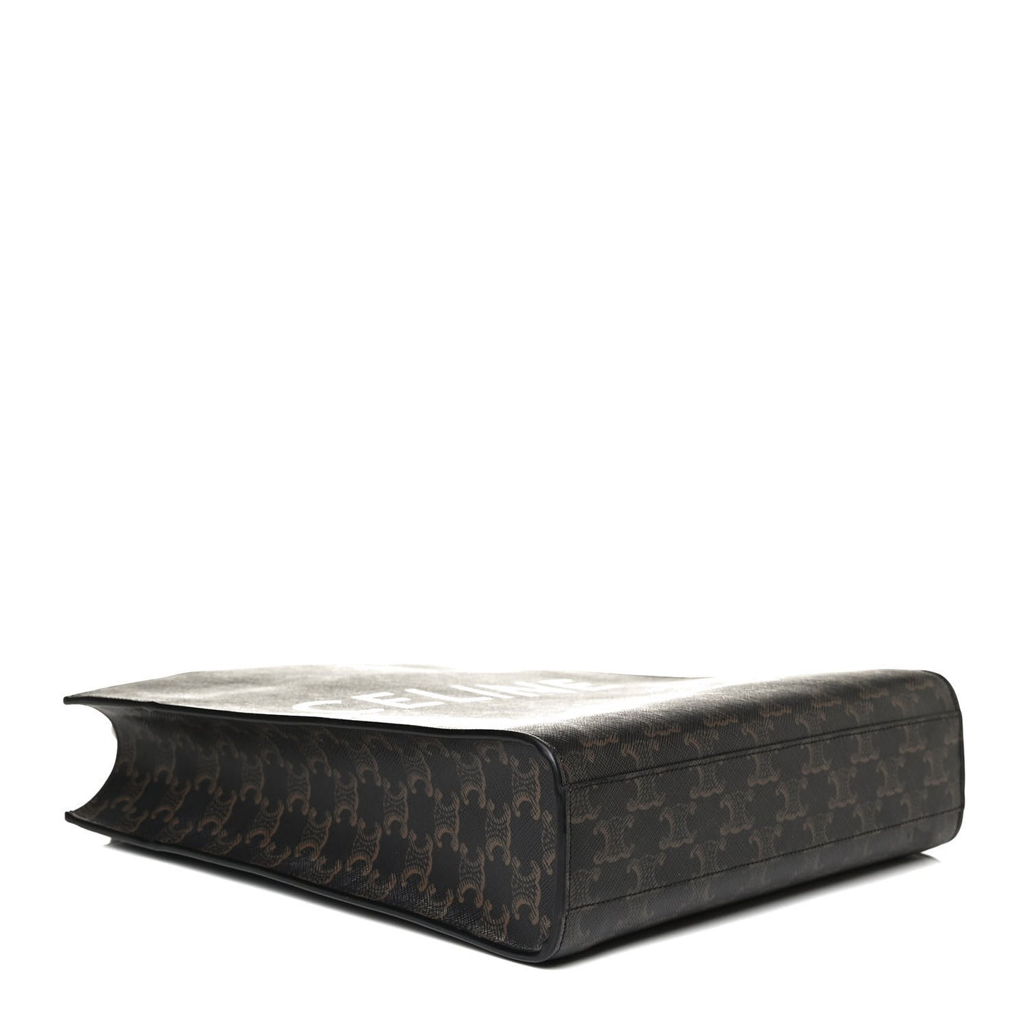 Triomphe Canvas Calfskin Small Vertical Cabas Tan