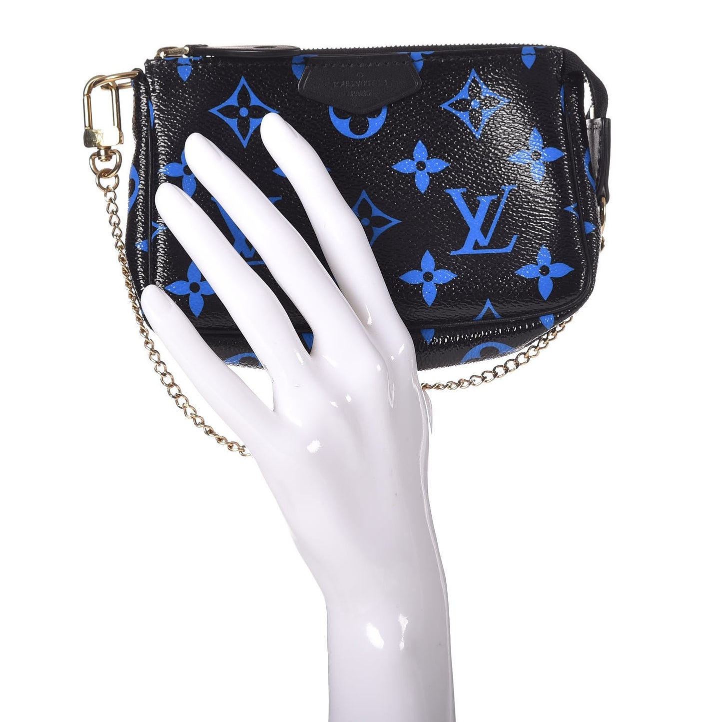 Colored Monogram Mini Pochette Accessories Blue Black